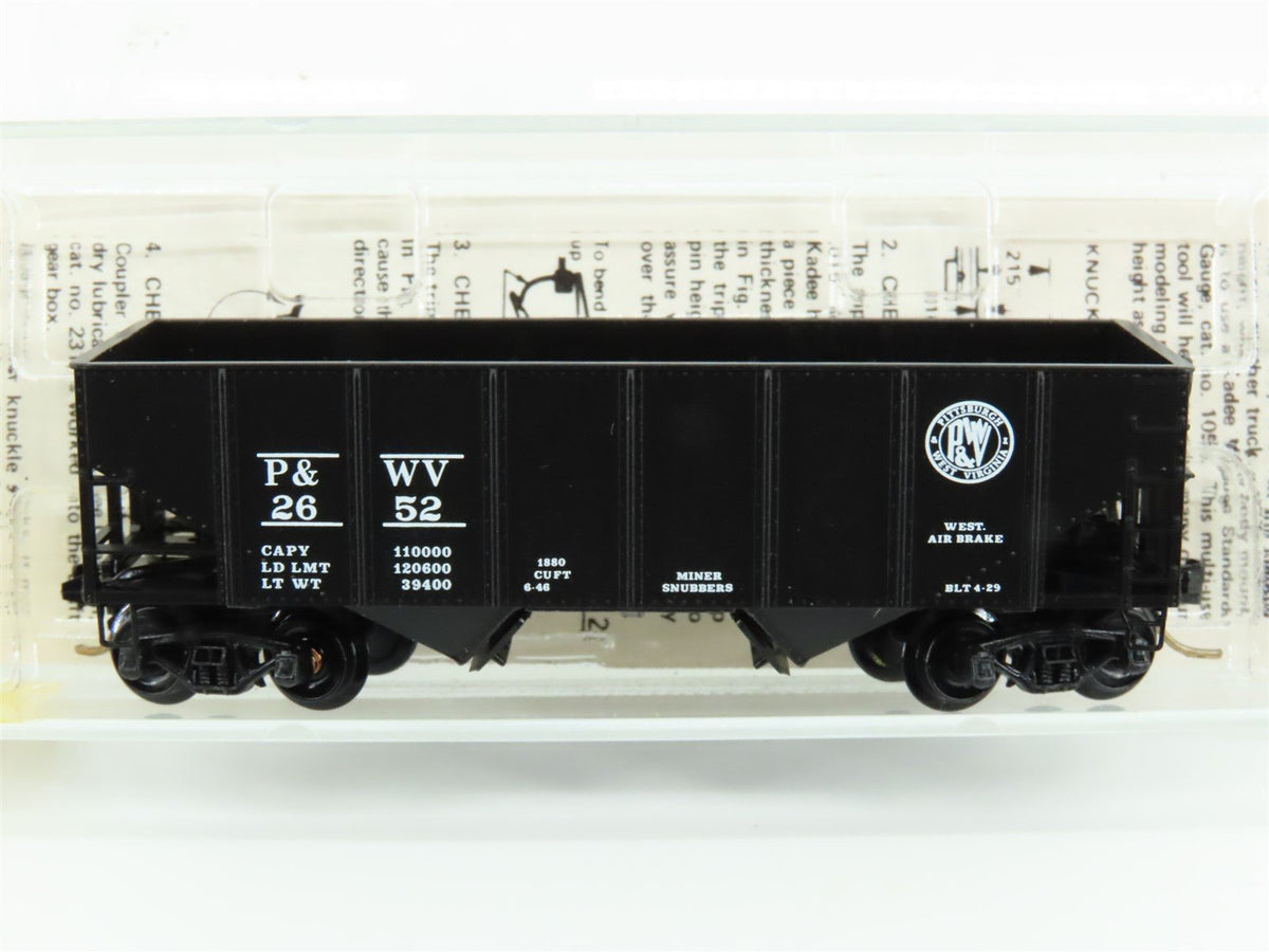 N Kadee Micro-Trains MTL 56210 P&amp;WV Pittsburgh &amp; West Virginia 2-Bay Hopper 2652