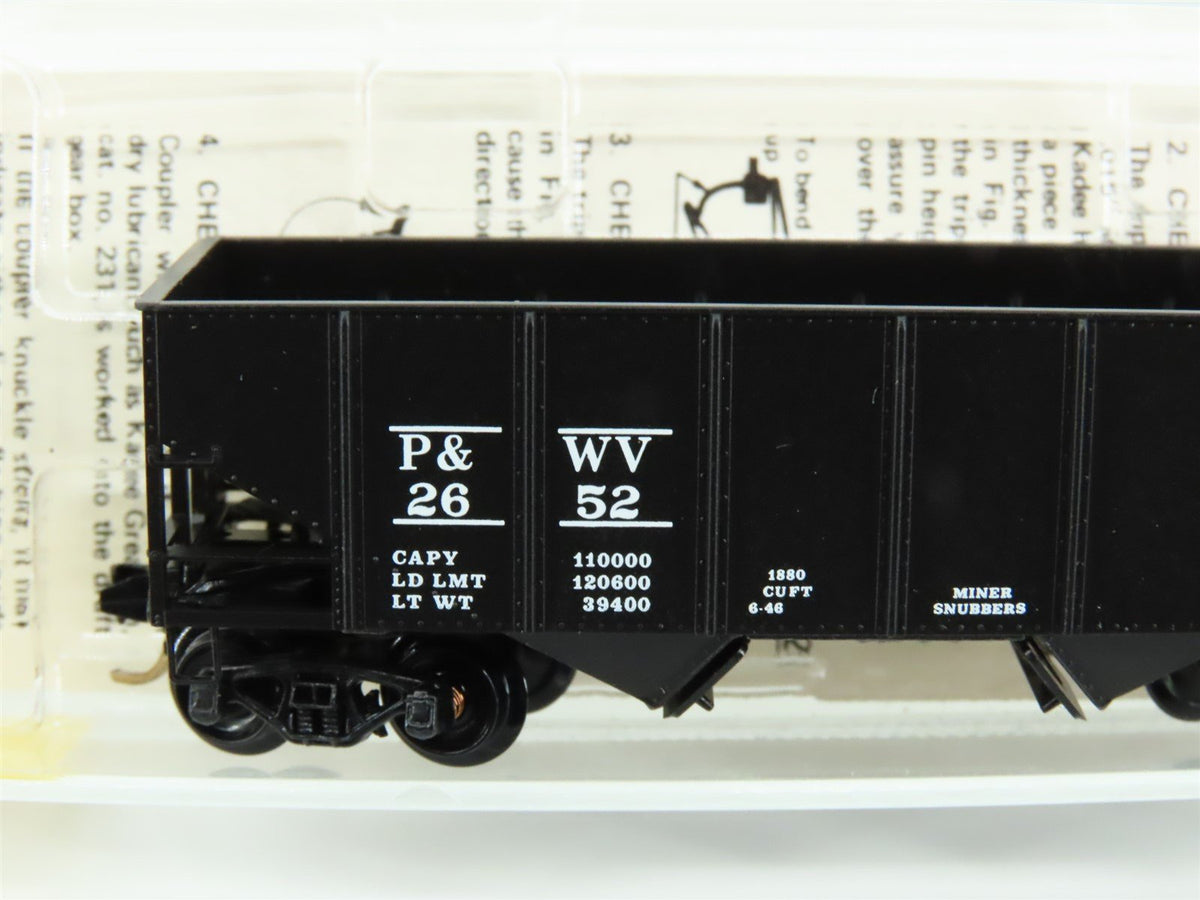 N Kadee Micro-Trains MTL 56210 P&amp;WV Pittsburgh &amp; West Virginia 2-Bay Hopper 2652