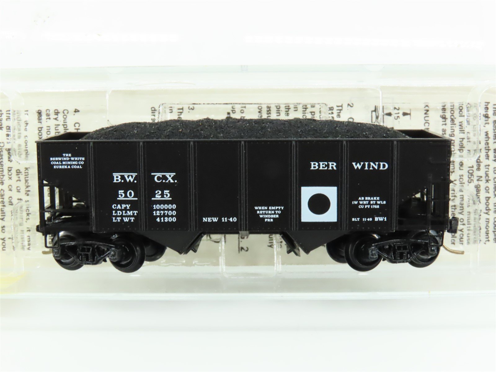 N Scale Kadee Micro-Trains MTL 56240 BWCX Berwind 2-Bay Open Hopper #5025