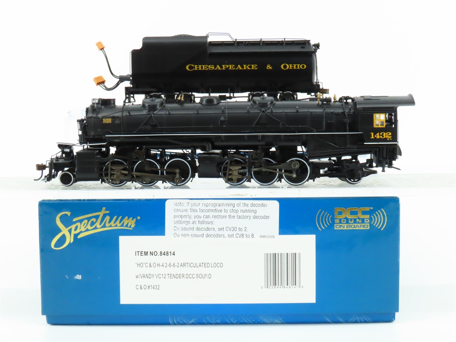 HO Scale Bachmann Spectrum 84814 C&O Chesapeake & Ohio 2-6-6-2 Steam #1432 w/DCC