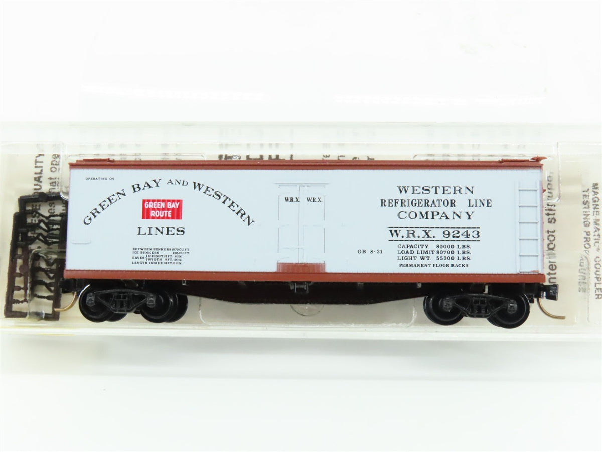 N Scale Kadee Micro-Trains MTL 49310 WRX Green Bay Route 40&#39; Wood Reefer #9243