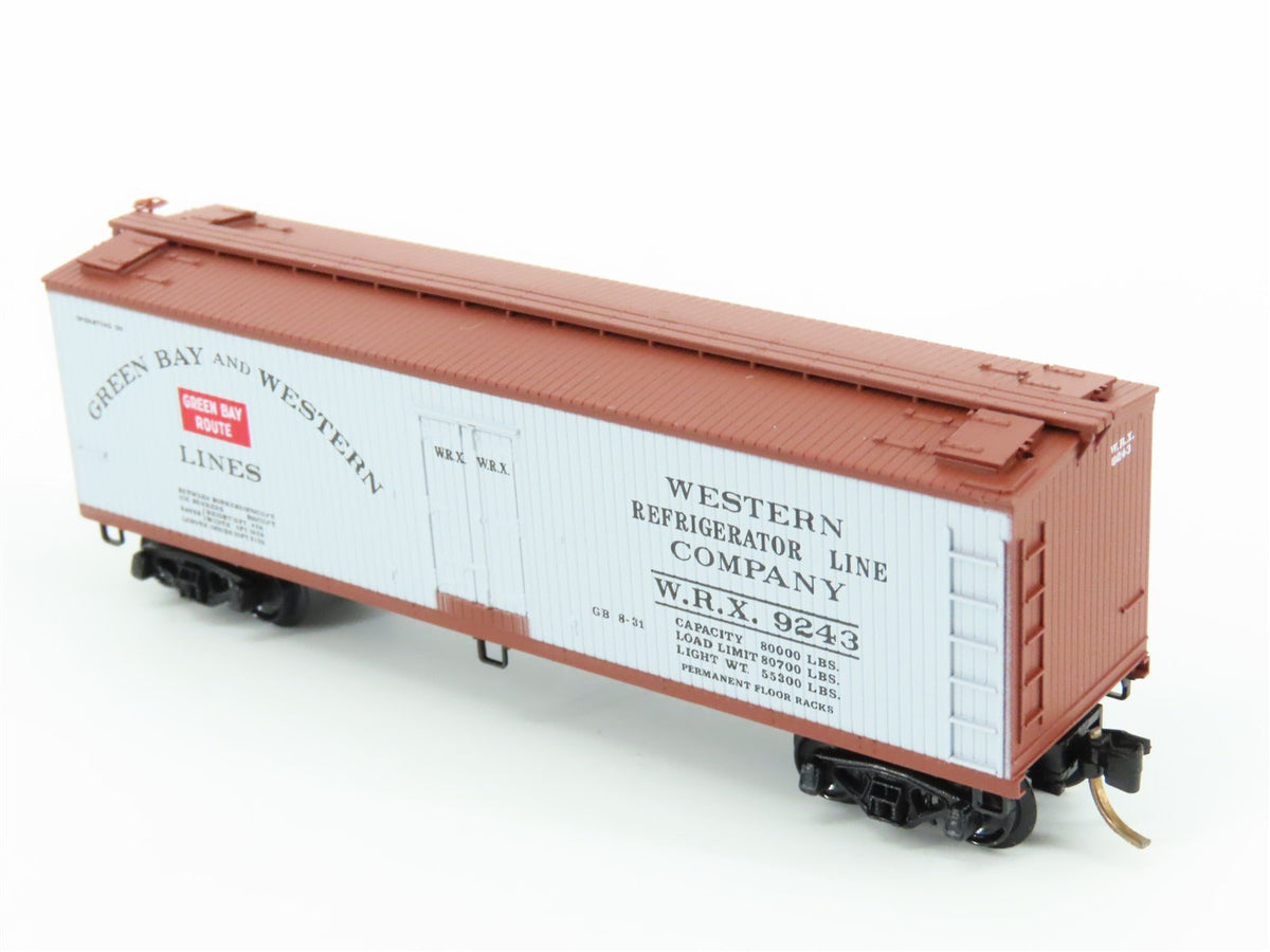 N Scale Kadee Micro-Trains MTL 49310 WRX Green Bay Route 40&#39; Wood Reefer #9243