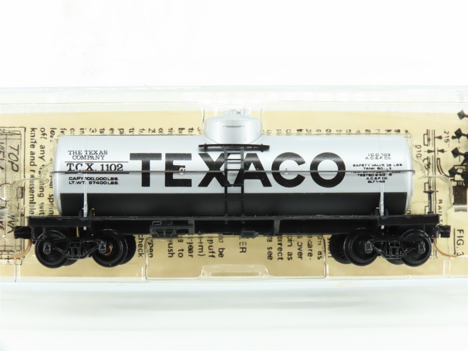 N Scale Kadee Micro-Trains MTL 65072 TCX Texaco 39' Single Dome Tank Car #1102