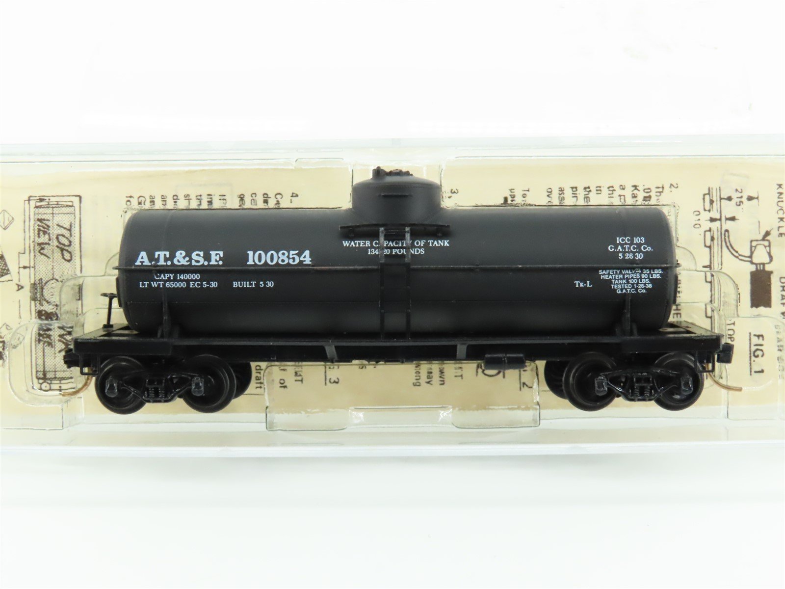 N Scale Kadee Micro-Trains MTL 65012 ATSF Santa Fe Railroad 39' Tank Car #100854