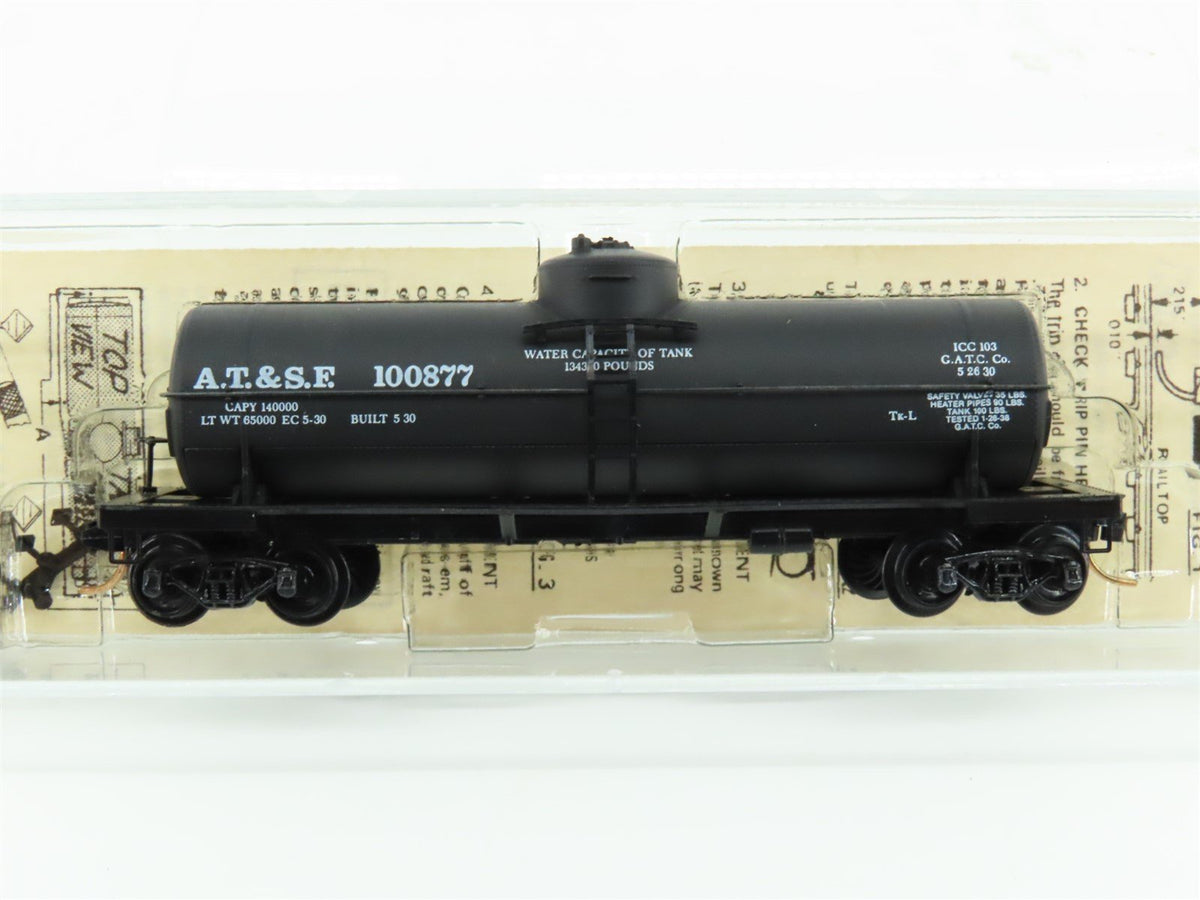 N Scale Kadee Micro-Trains MTL 65012 ATSF Santa Fe Railroad 39&#39; Tank Car #100877