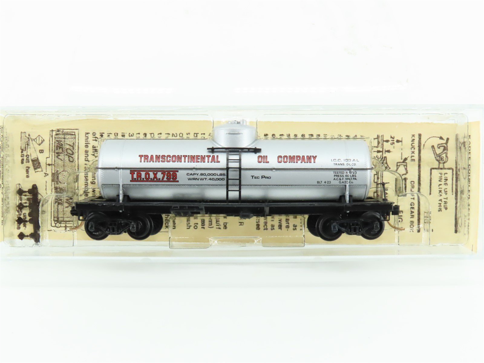 N Scale Kadee Micro-Trains MTL 65050 TROX Transcontinental Oil 39' Tank Car #799