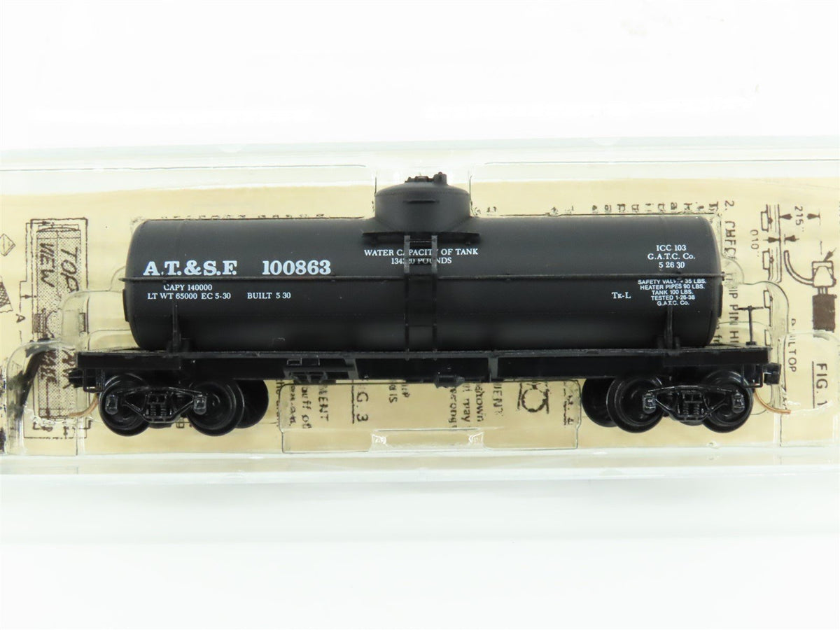 N Scale Kadee Micro-Trains MTL 65012 ATSF Santa Fe Railroad 39&#39; Tank Car #100863