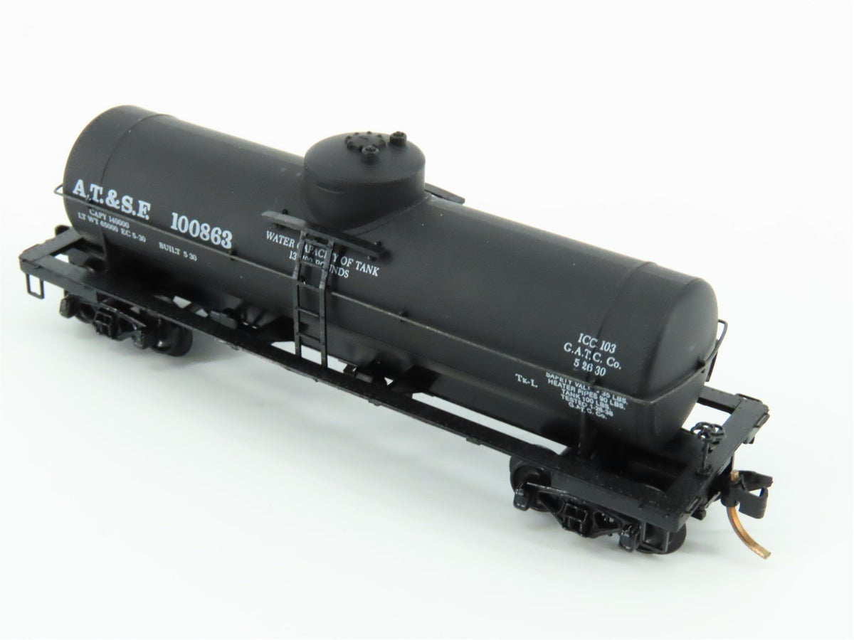 N Scale Kadee Micro-Trains MTL 65012 ATSF Santa Fe Railroad 39&#39; Tank Car #100863