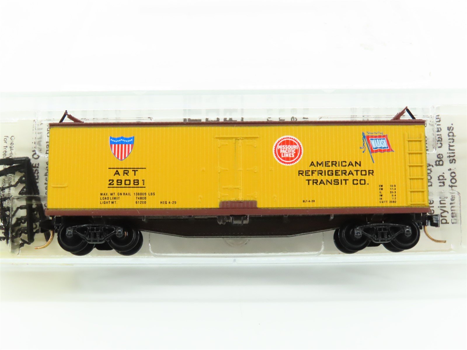 N Kadee Micro-Trains MTL 49290 UP MP WAB ART 40' Wood-Sheathed Reefer #29081