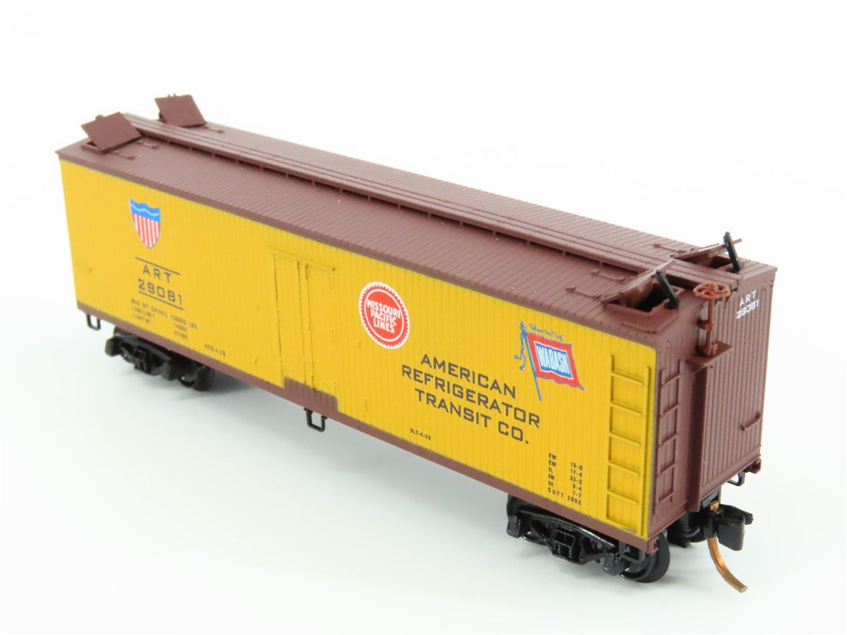 N Kadee Micro-Trains MTL 49290 UP MP WAB ART 40&#39; Wood-Sheathed Reefer #29081