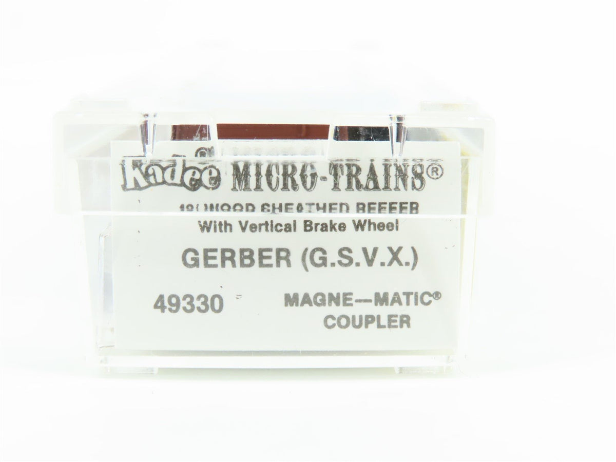 N Scale Kadee Micro-Trains MTL 49330 GSVX Gerber 40&#39; Wood Sheathed Reefer #1002