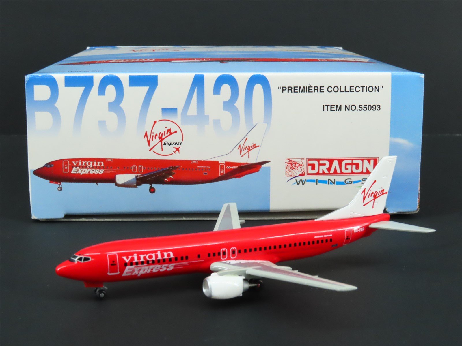 1:400 Dragon Wings 55093 Die-Cast Virgin Express Boeing B737-430 Airliner
