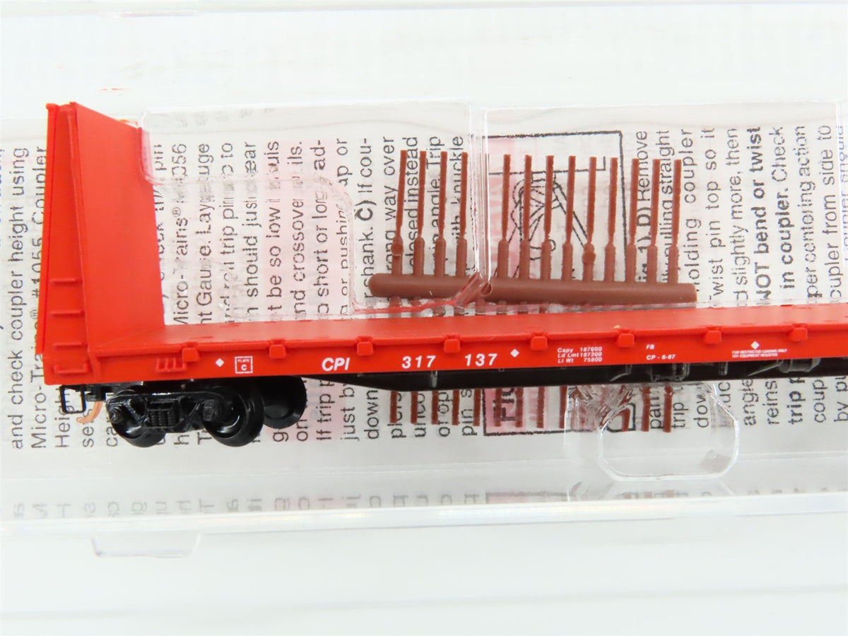 N Scale Micro-Trains MTL 54070 CP Rail 61&#39; 8&quot; Bulkhead Flat Car #317137