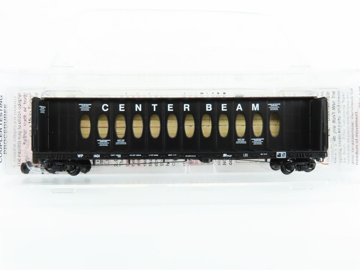 N Micro-Trains MTL 05300061 WP Western Pacific Centerbeam Flat Car #1401 w/ Load