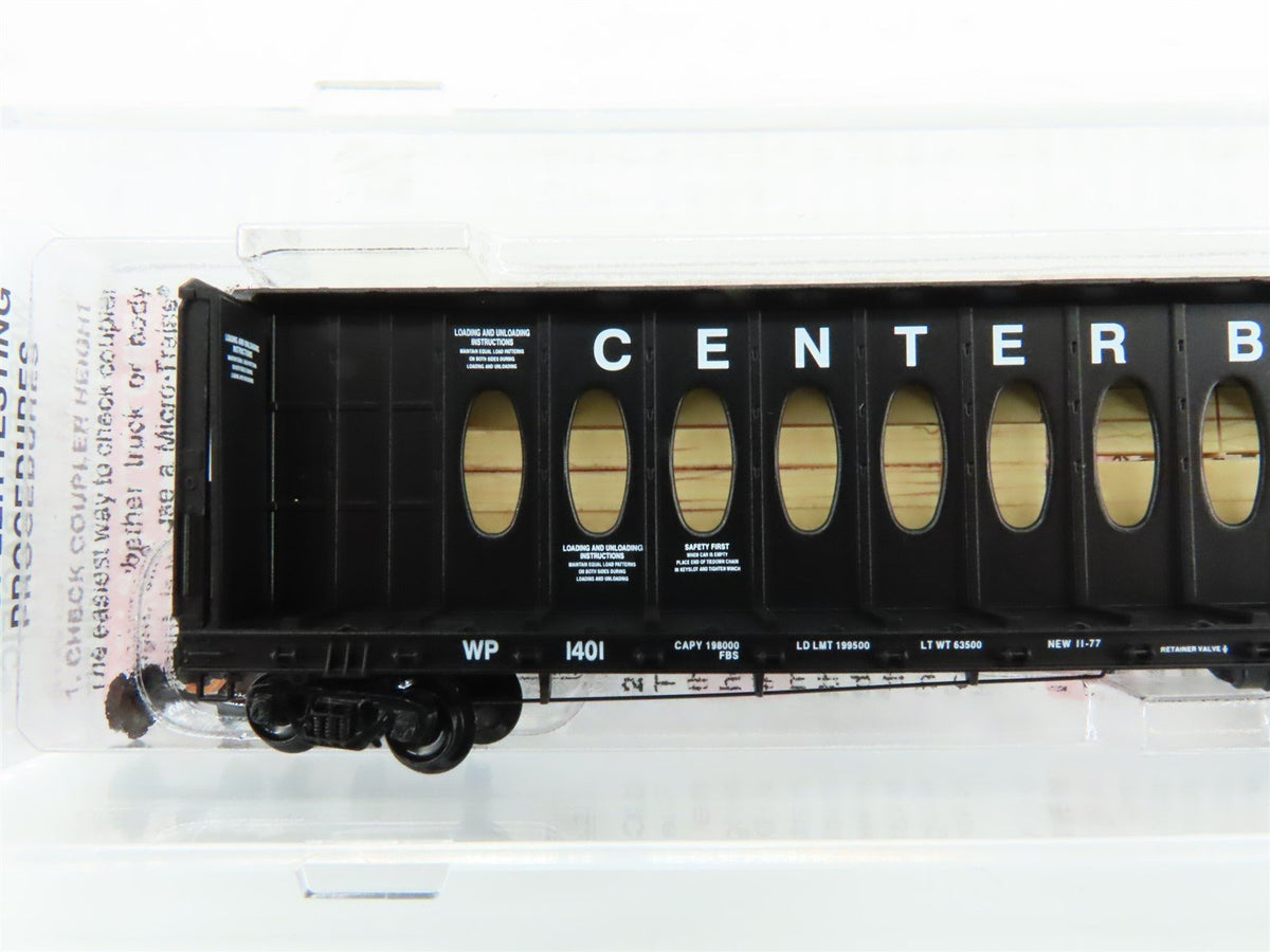 N Micro-Trains MTL 05300061 WP Western Pacific Centerbeam Flat Car #1401 w/ Load