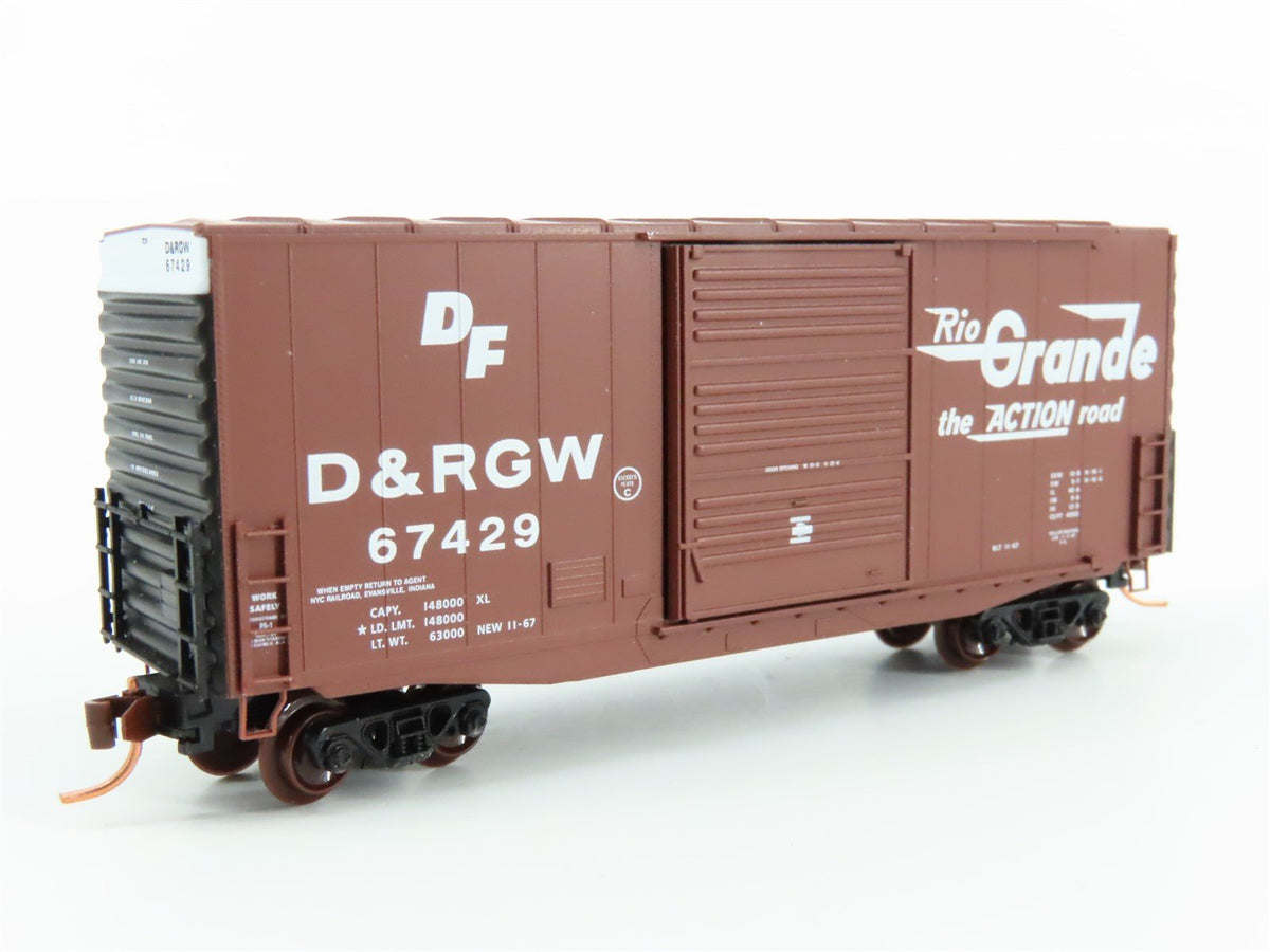 N Scale Micro-Trains MTL 10100030 D&amp;RGW Rio Grande &quot;Action&quot; 40&#39; Box Car #67429