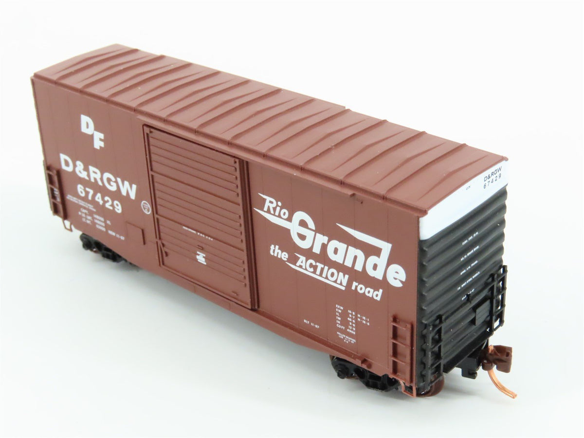 N Scale Micro-Trains MTL 10100030 D&amp;RGW Rio Grande &quot;Action&quot; 40&#39; Box Car #67429