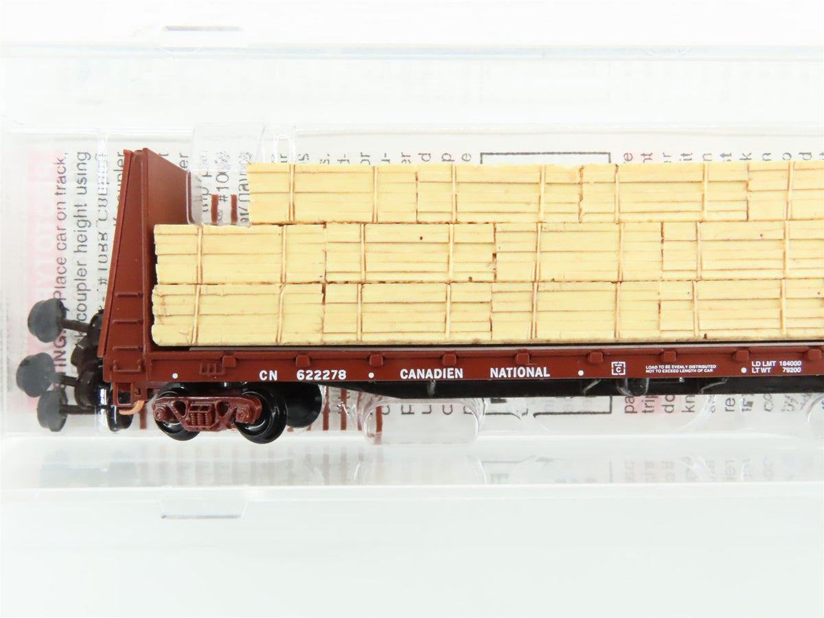 N Micro-Trains MTL 54140 CN Canadian National Bulkhead Flat Car #622278 w/ Load