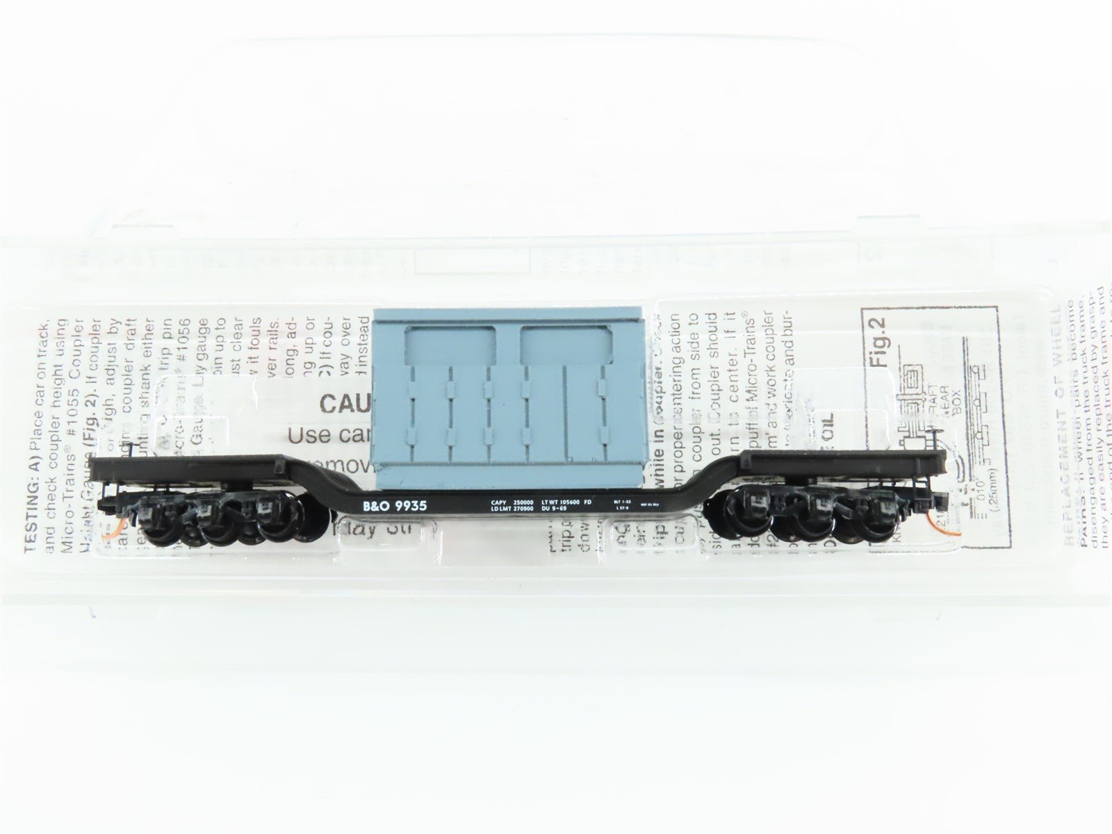 N Scale Micro-Trains MTL 109210 B&O Baltimore & Ohio Flat Car #9935 w/ Generator