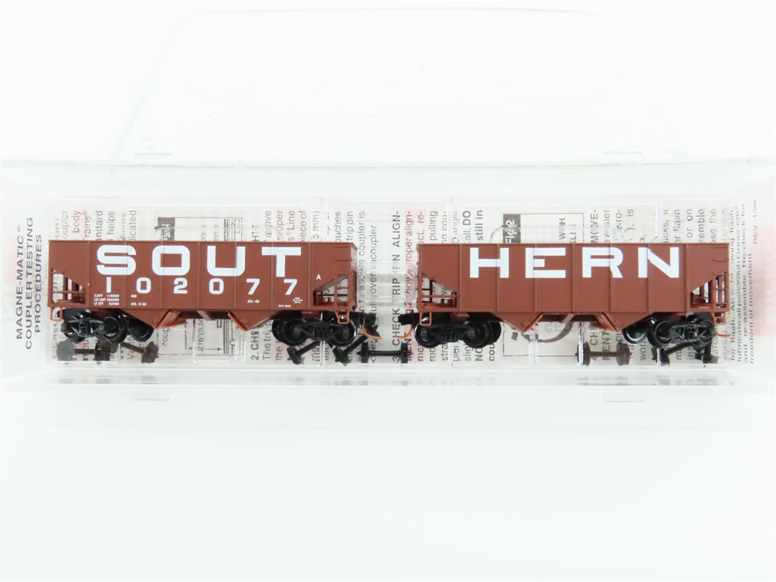 N Micro-Trains MTL 05600370 SOU 2-Bay Twin Unit Articulated Hoppers #102077