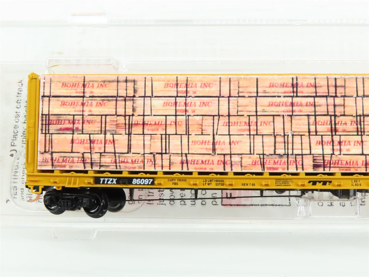 N Micro-Trains MTL 53020 TTZX Trailer Train Centerbeam Flat Car #86097 w/ Load