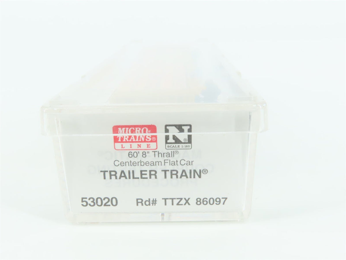 N Micro-Trains MTL 53020 TTZX Trailer Train Centerbeam Flat Car #86097 w/ Load