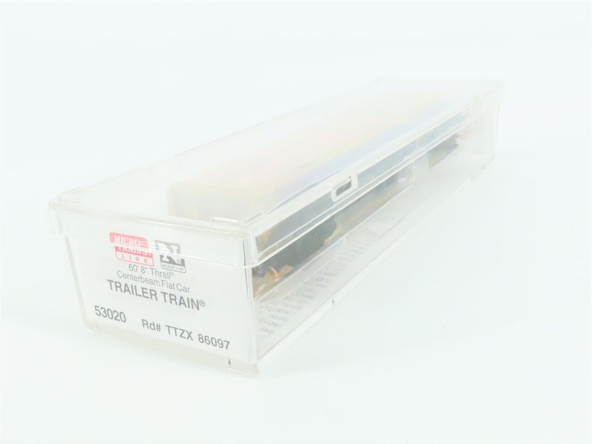 N Micro-Trains MTL 53020 TTZX Trailer Train Centerbeam Flat Car #86097 w/ Load