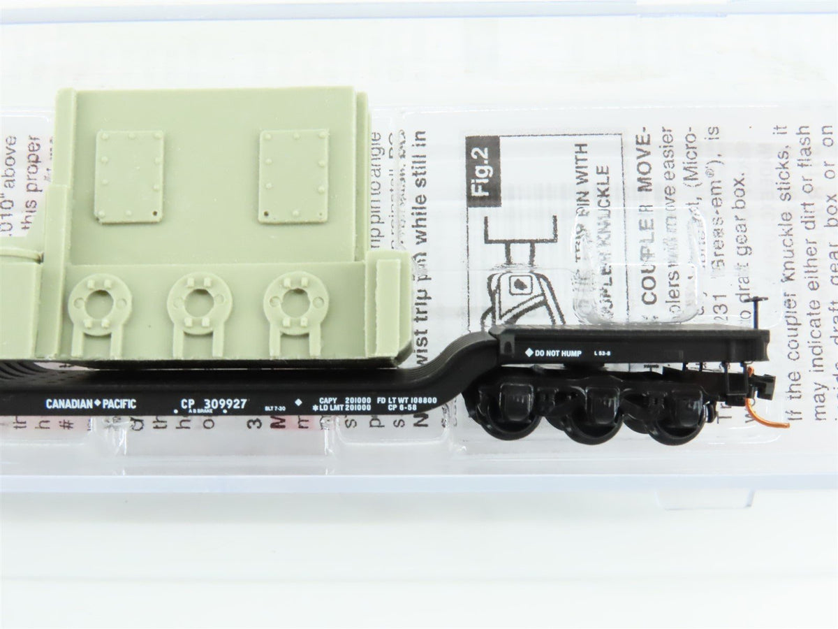 N Micro-Trains MTL 10900060 CP Flat Car #309927 w/ Marine Engine Block Load