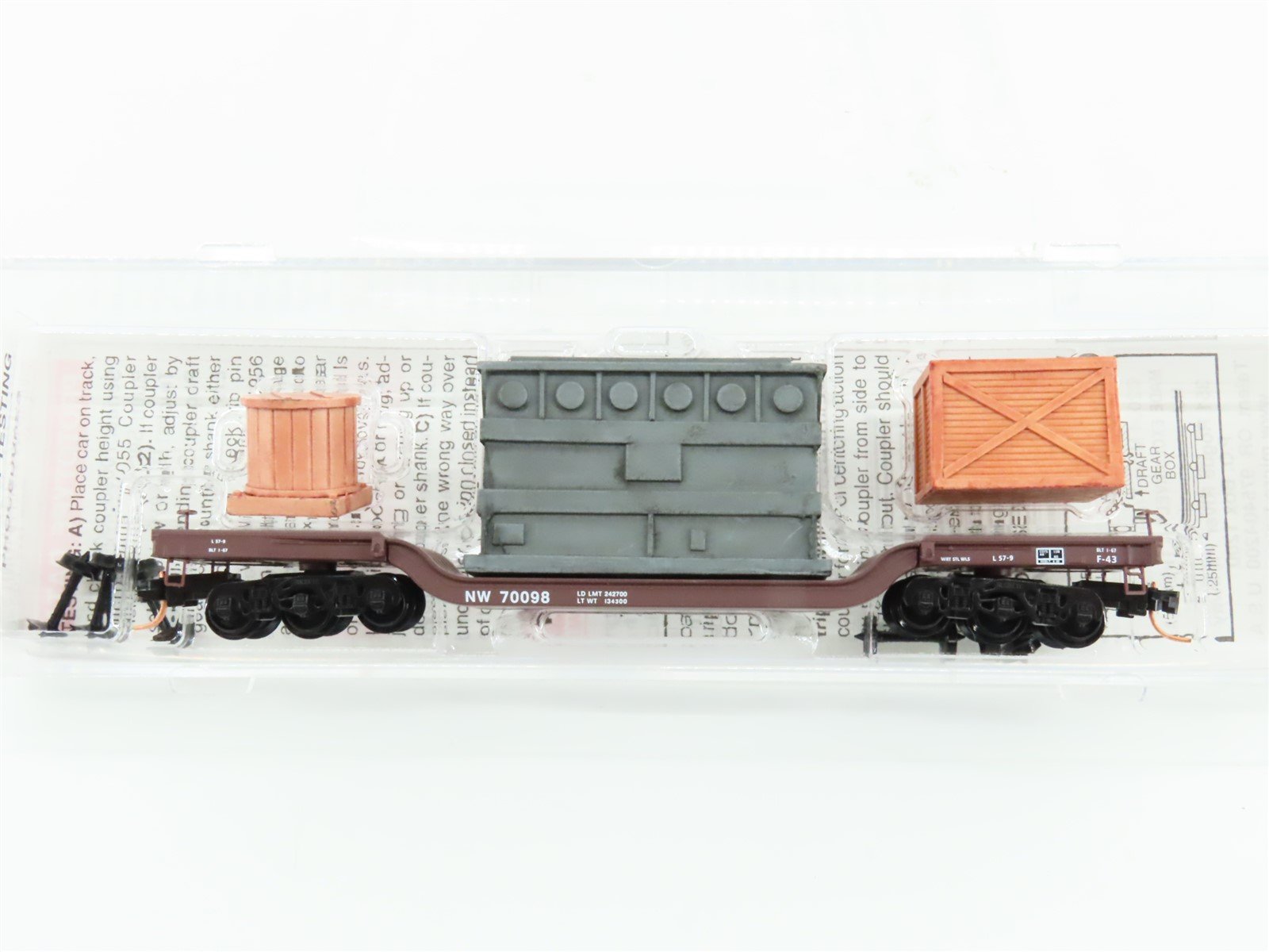 N Micro-Trains MTL 109240 NW Norfolk & Western Flat Car #70098 w/ Triple Load