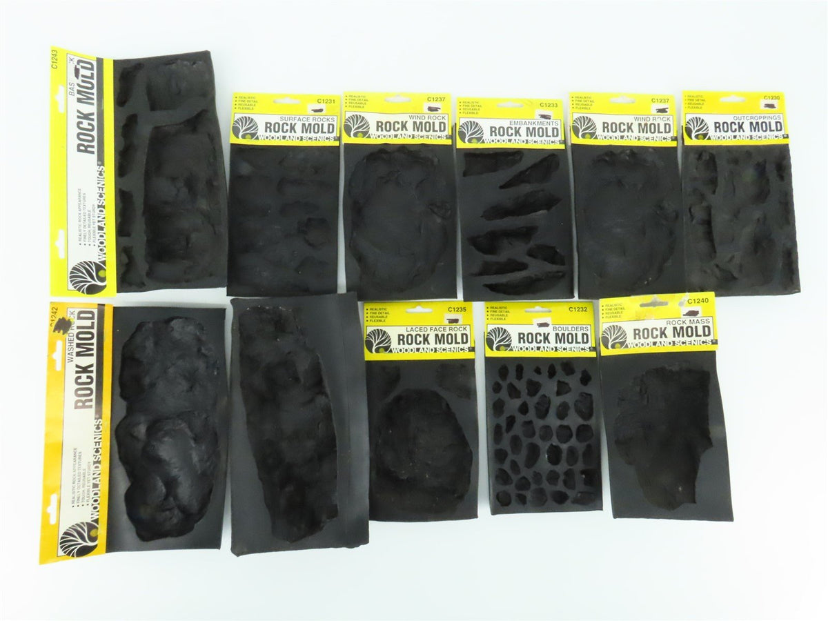 LOT of 11 Multi-Scale Woodland Scenics Assorted Rock Molds