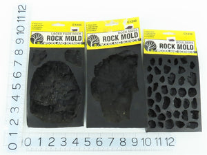 LOT of 11 Multi-Scale Woodland Scenics Assorted Rock Molds