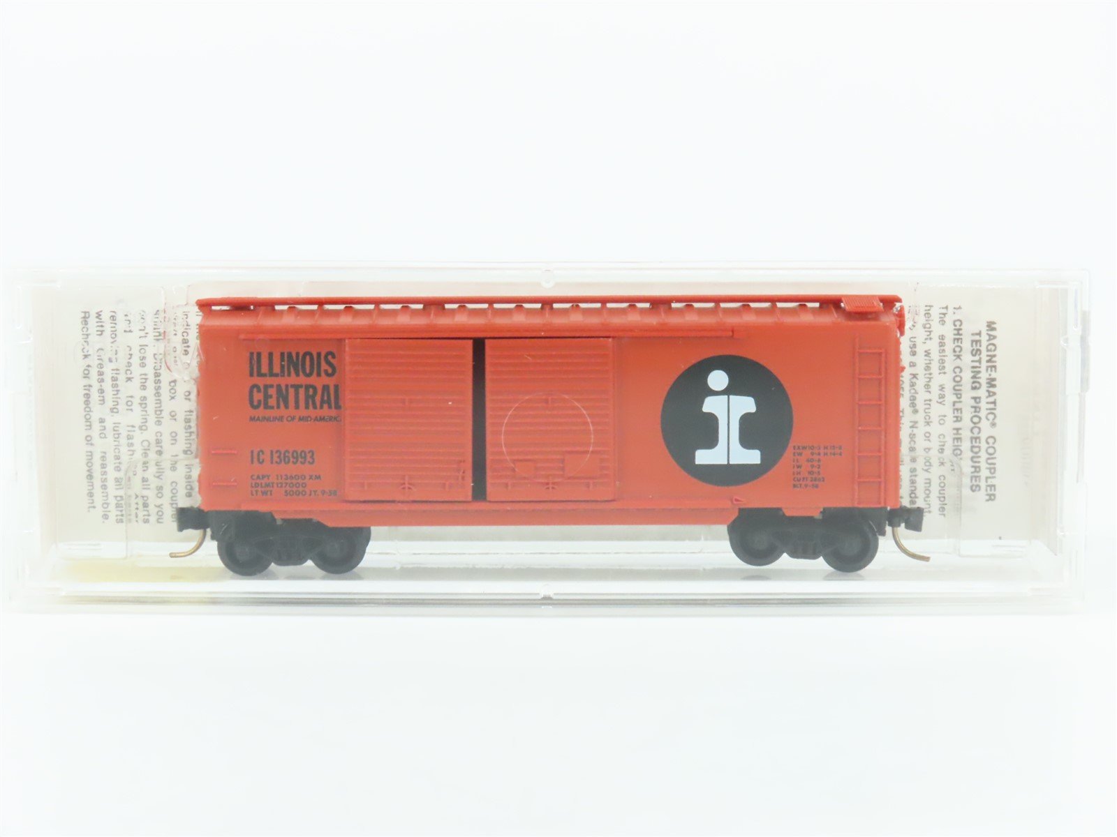 N Scale Kadee Micro-Trains MTL 23090 IC Illinois Central 40' Box Car #136993