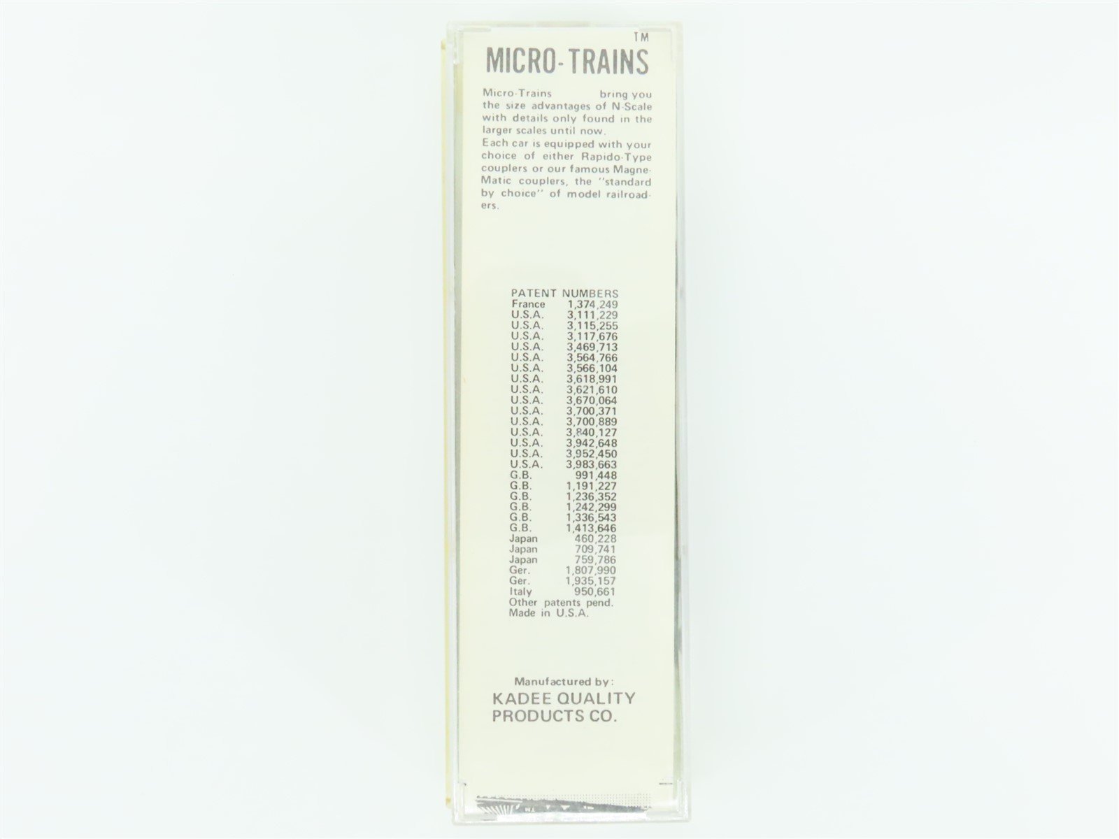 N Scale Kadee Micro-Trains MTL 29010 GTW Grand Trunk Western 40' Box Car #583441