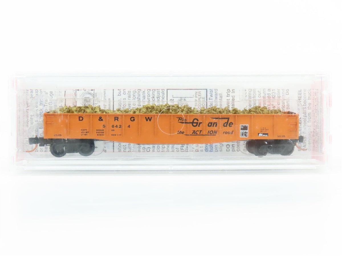 N Micro-Trains MTL NSC 06-01 D&amp;RGW Rio Grande Action 50&#39; Gondola #56424 w/ Load