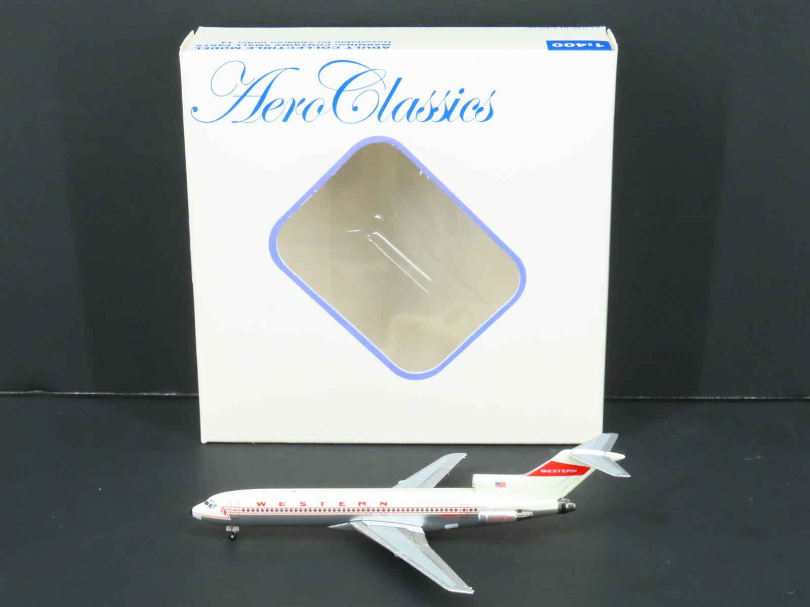 1:400 Aero Classics Die-Cast Western Airlines Boeing B-727-247 Airliner N2801W
