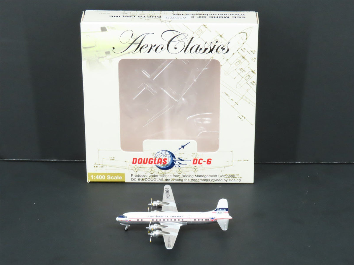 1:400 Aero Classics Die-Cast Continental McDonnell Douglas DC-6B Airliner N90961