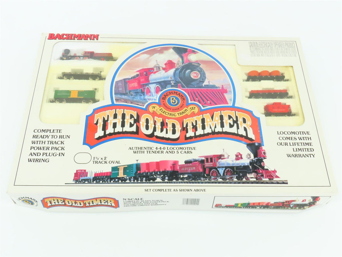 N Bachmann 24404 CPRR &quot;The Old Timer&quot; 4-4-0 Jupiter Steam Freight Train Set