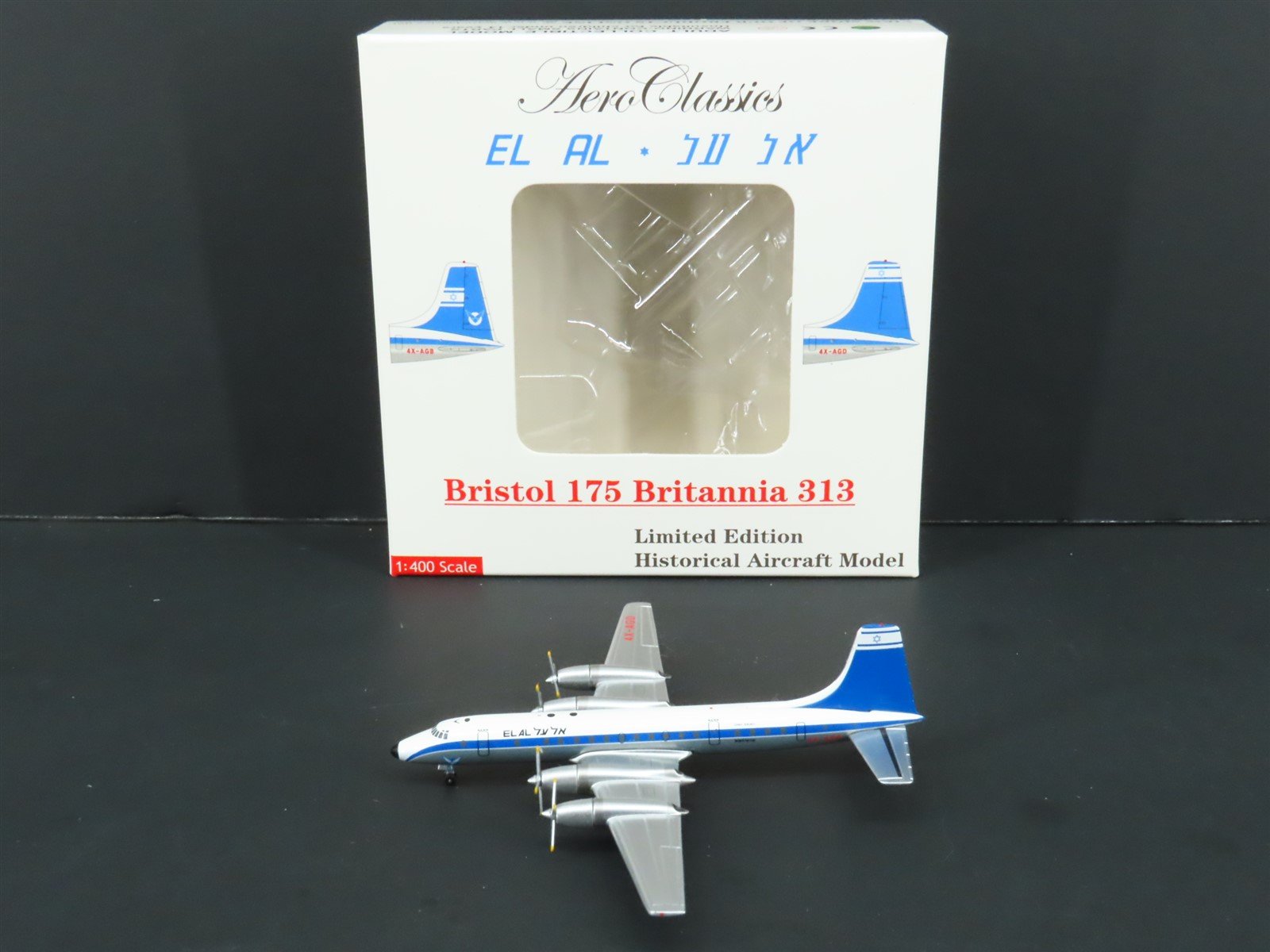 1:400 Aero Classics Die-Cast El Al Israel Bristol Britannia BB-300 Airliner