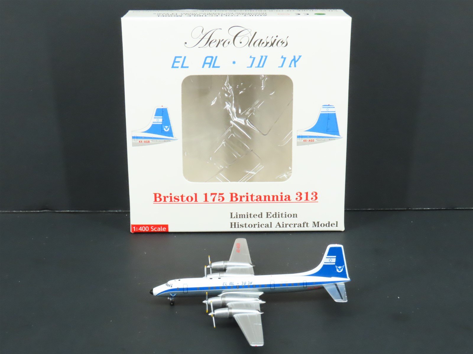 1:400 Aero Classics Die-Cast El Al Israel Bristol Britannia BB-300 Airliner