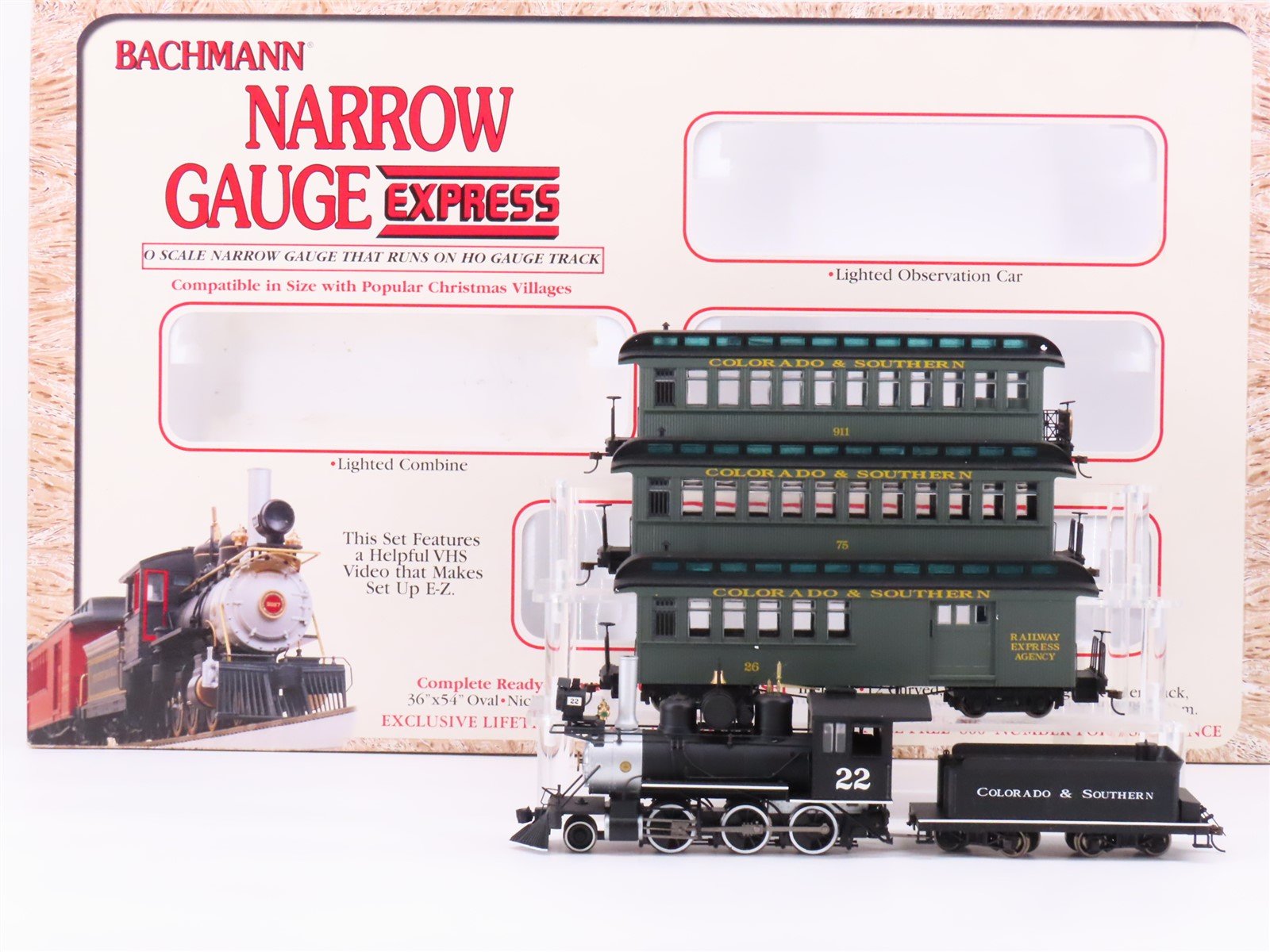 On30 Scale Bachmann 25002 C&S Colorado & Southern Steam Set w/ Passenger Cars