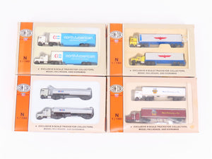 LOT of 4 N Con-Cor NorthAmerican APL Model Railroader & Mobil Semi-Truck 2-Packs