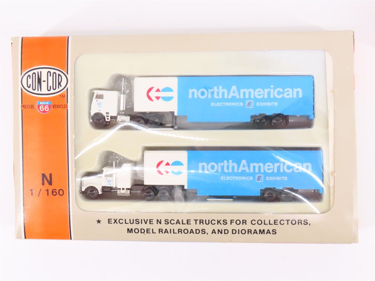 LOT of 4 N Con-Cor NorthAmerican APL Model Railroader &amp; Mobil Semi-Truck 2-Packs