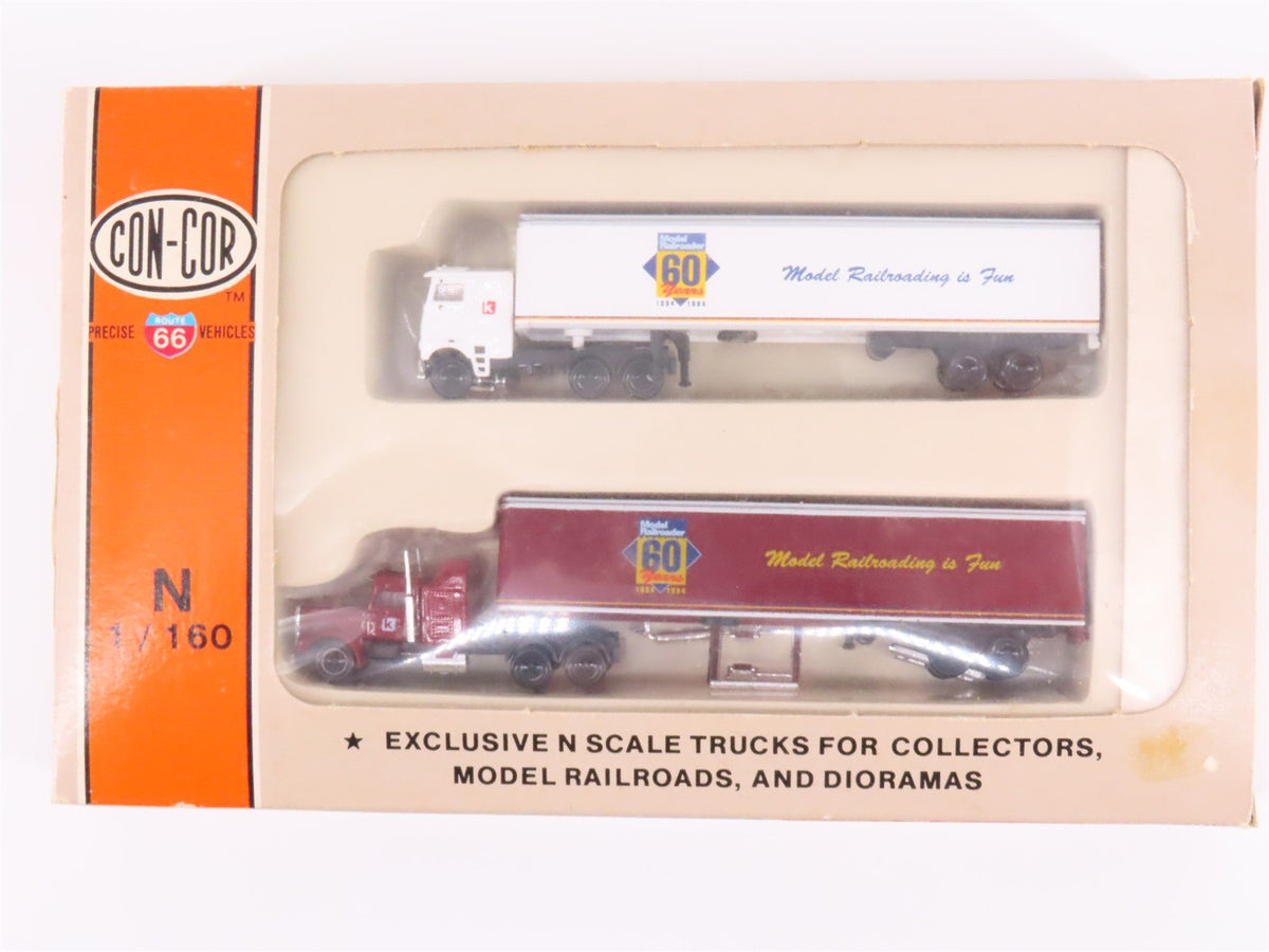 LOT of 4 N Con-Cor NorthAmerican APL Model Railroader &amp; Mobil Semi-Truck 2-Packs