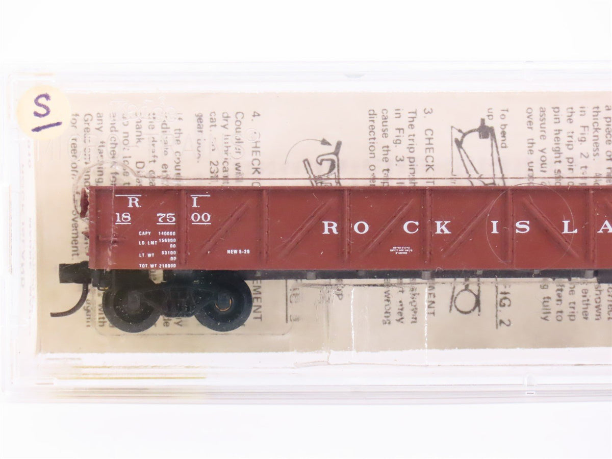 N Scale Kadee Micro-Trains MTL 61010 RI Rock Island 50&#39; Gondola #187500