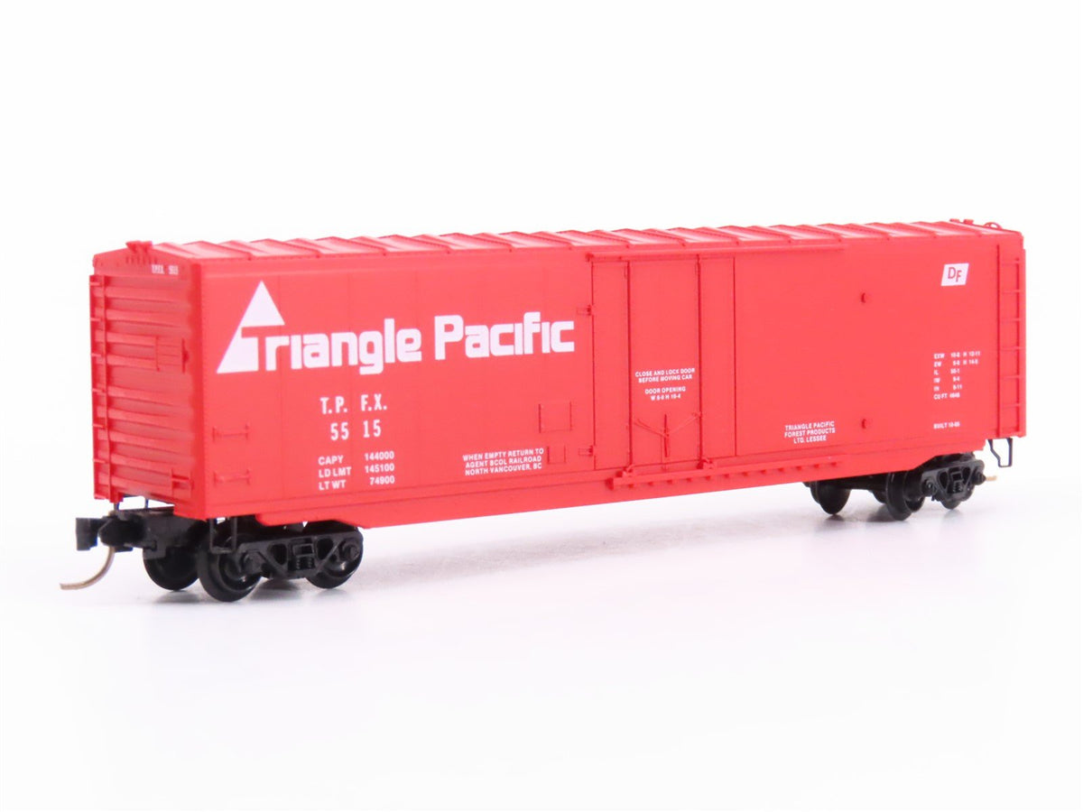 N Scale Micro-Trains MTL 38130 TPFX Triangle Pacific 50&#39; Plug Door Box Car #5515