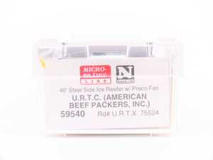 N Scale Micro-Trains MTL 59540 URTX American Beef Packers 40' Reefer #75524