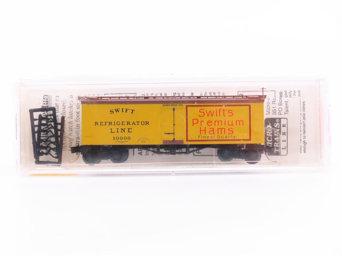 N Scale Micro-Trains MTL 58070 SRL Swift&#39;s Premium Hams 36&#39; Wood Reefer #10000