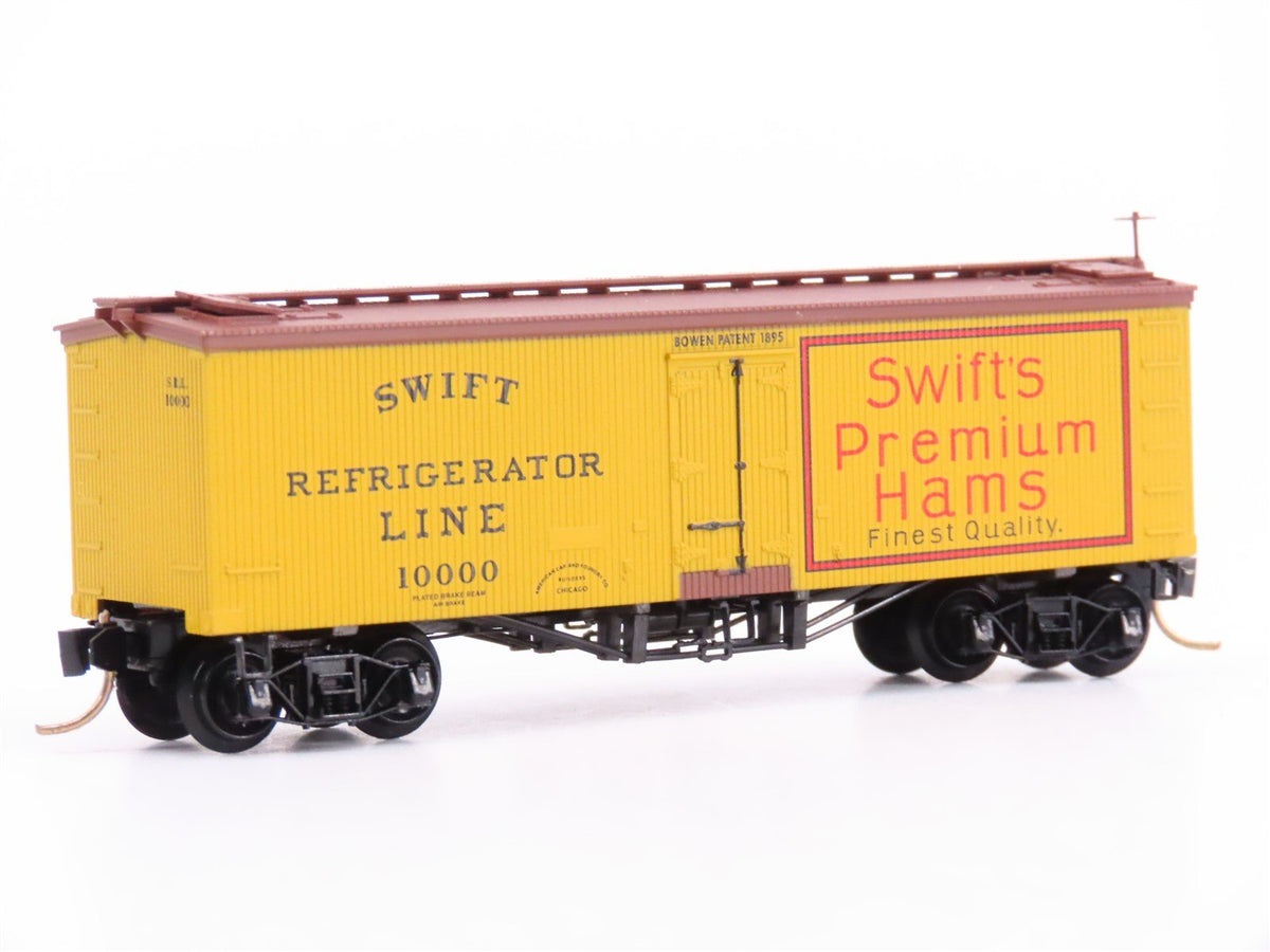 N Scale Micro-Trains MTL 58070 SRL Swift&#39;s Premium Hams 36&#39; Wood Reefer #10000