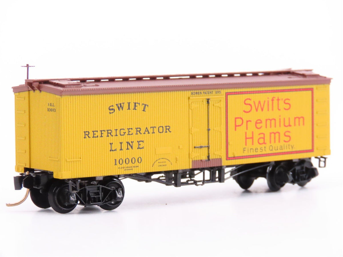 N Scale Micro-Trains MTL 58070 SRL Swift&#39;s Premium Hams 36&#39; Wood Reefer #10000