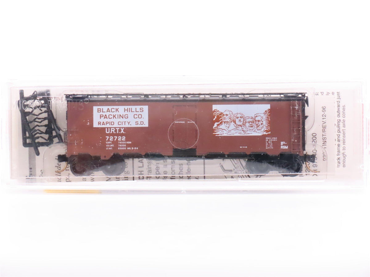 N Scale Micro-Trains MTL 59530 URTX Black Hills Packing Co 40&#39; Reefer #72722